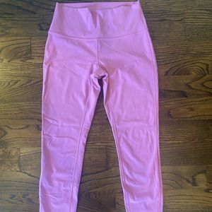 Pink Lulu Lemon leggings- down to ankle length